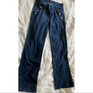 Gap, wide leg, dark wash, high rise jeans